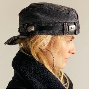 Free people Stylish Black Denim cadet Hat